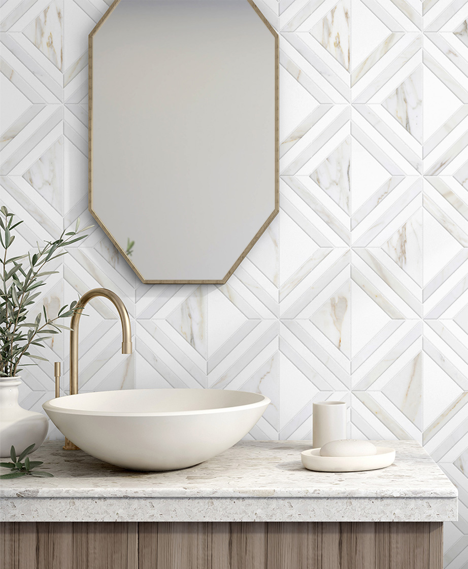 Onyx France white and grey tile.